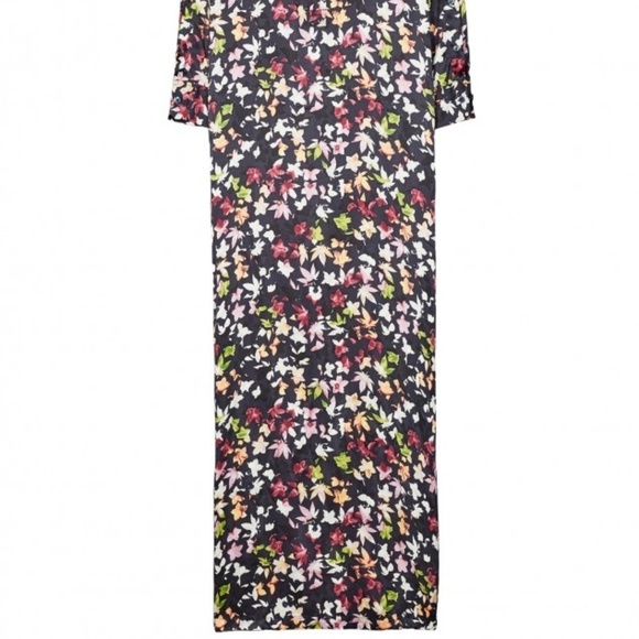 Equipment Floral Silk Button Sleeve Maxi Dress sz - Picture 7 of 8